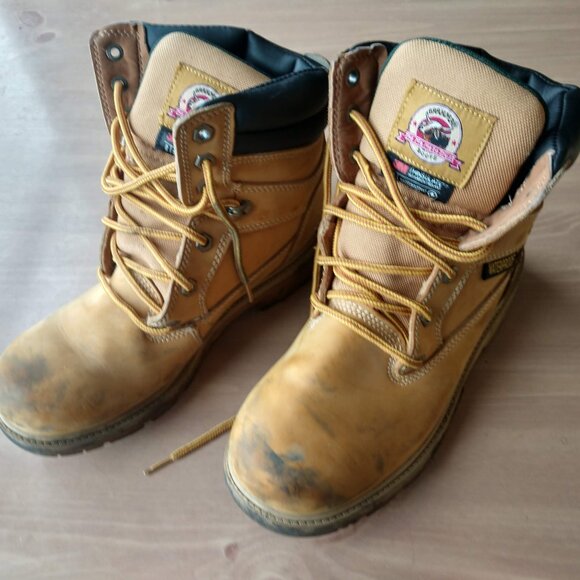 Brahma Men's Sz 9 Tan Leather Slip & Water Resistant Boots MNBR044014 - Picture 1 of 5